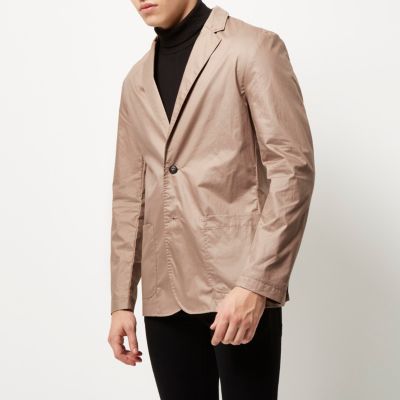 Ecru poplin slim blazer